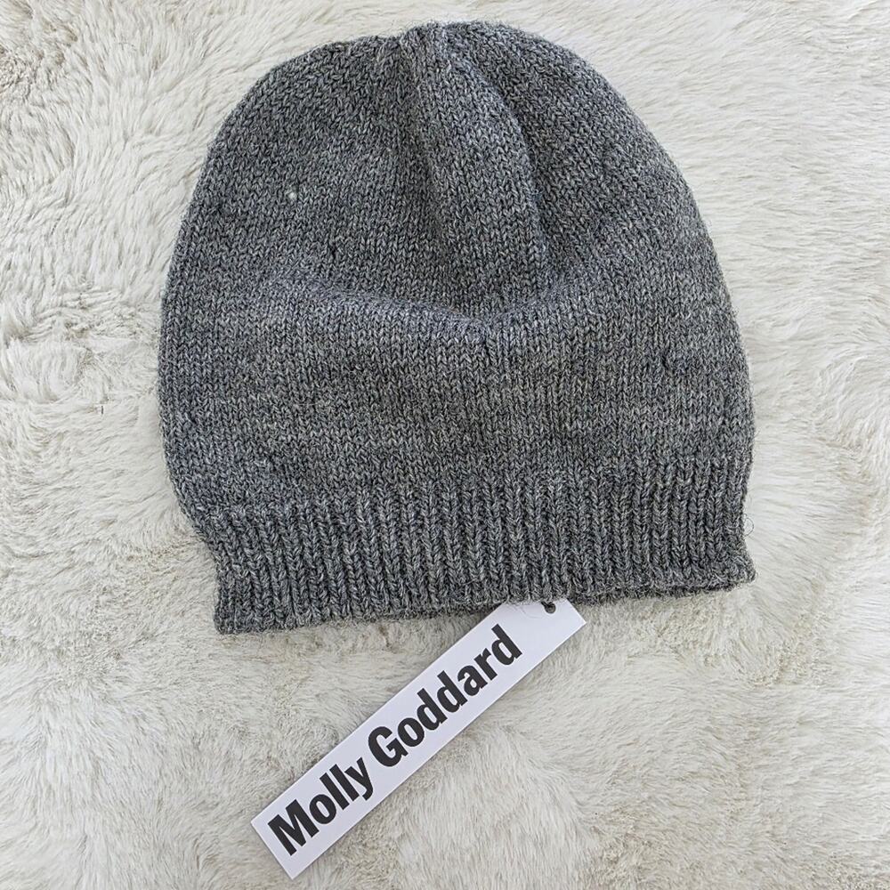 NWT Molly Goddard Mallory Gray Lambswool Lace Hole Beanie Scotland Unisex